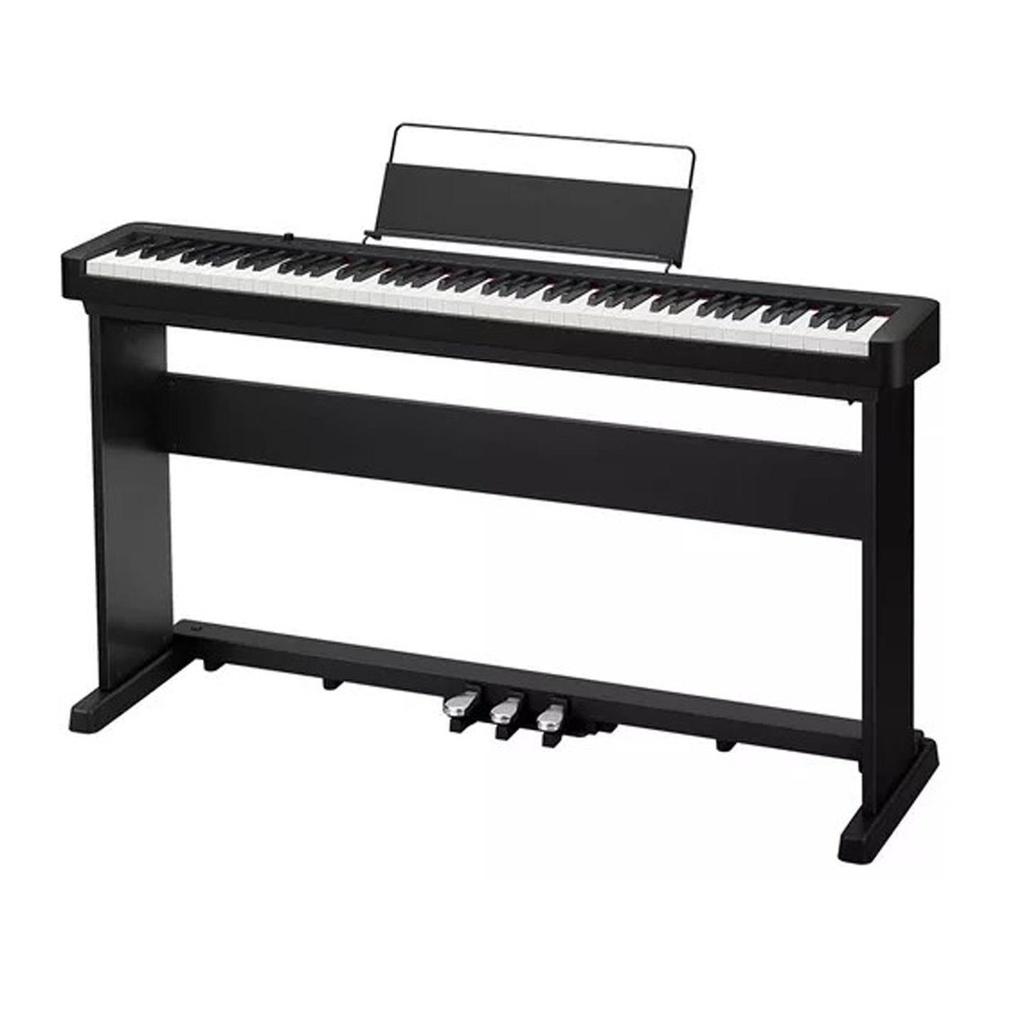 [9861] Casio CDP-S160BKSET Pianoforte digitale 88 Tasti + stand legno tre pedali, Nero
