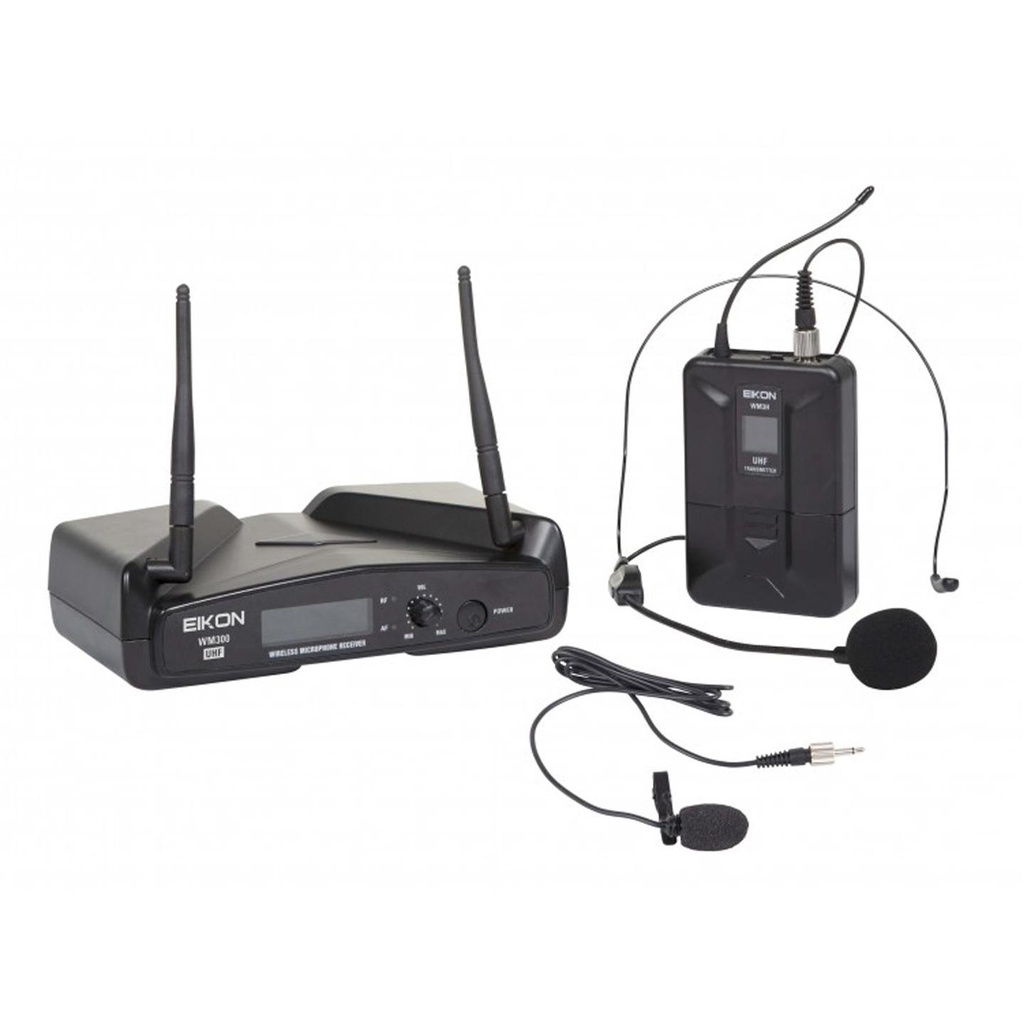 [9425] B-STOCK GARANTITO EIKON WM300H radiomicrofono archetto UHF wireless, Nero