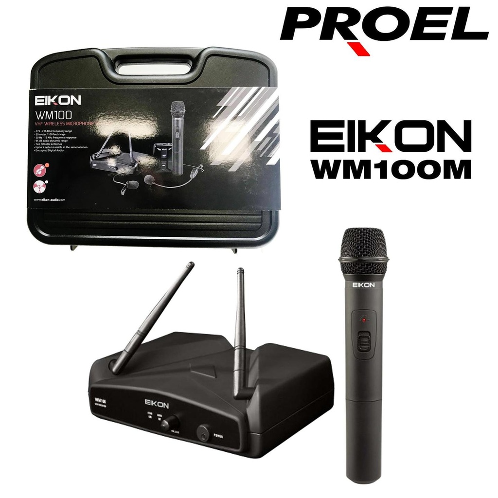 B-STOCK GARANTITO EIKON WM100M Radio Microfono Wireless Palmare, Nero