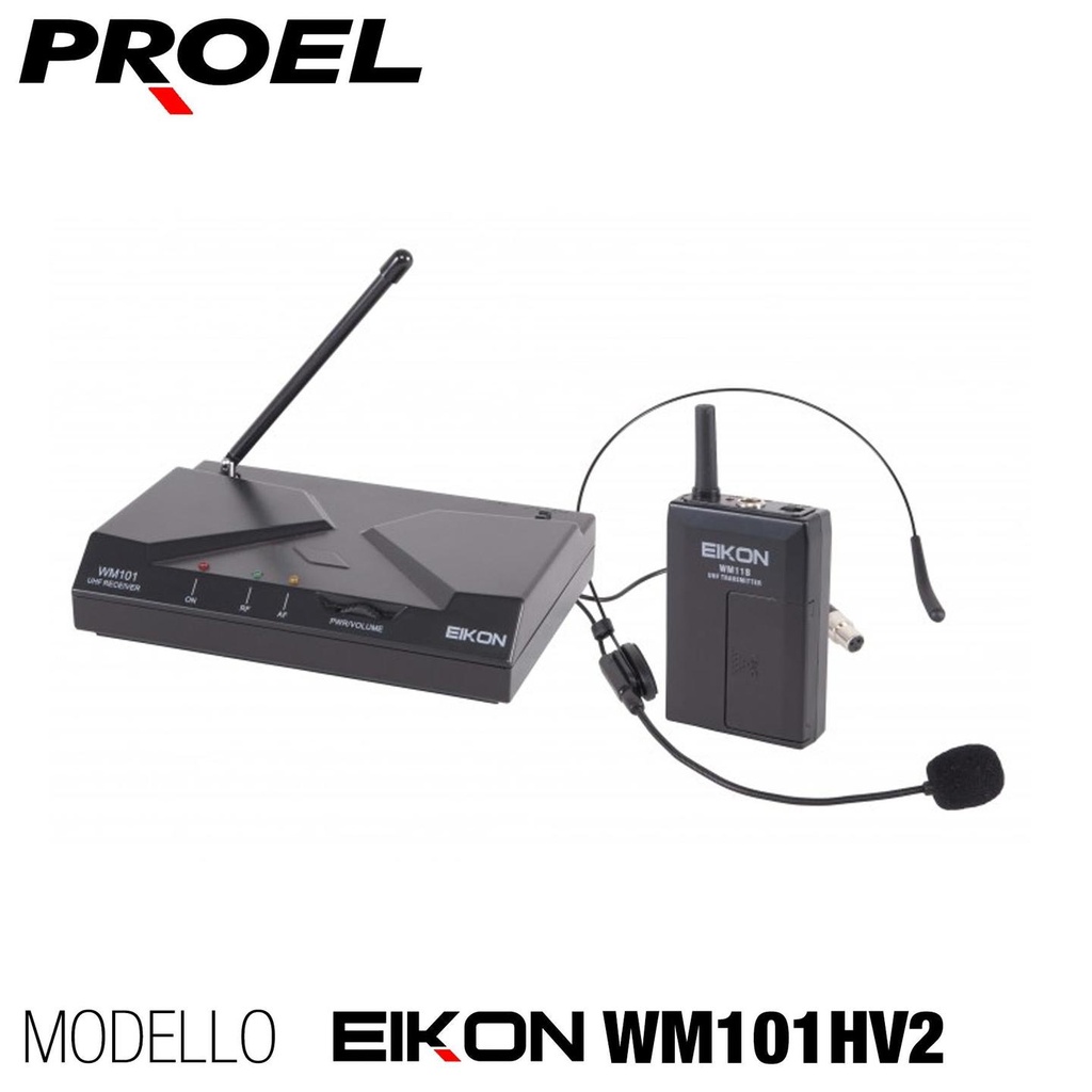 B-STOCK GARANTITO EIKON WM101HV2 Radio Microfono Archetto wireless, Nero