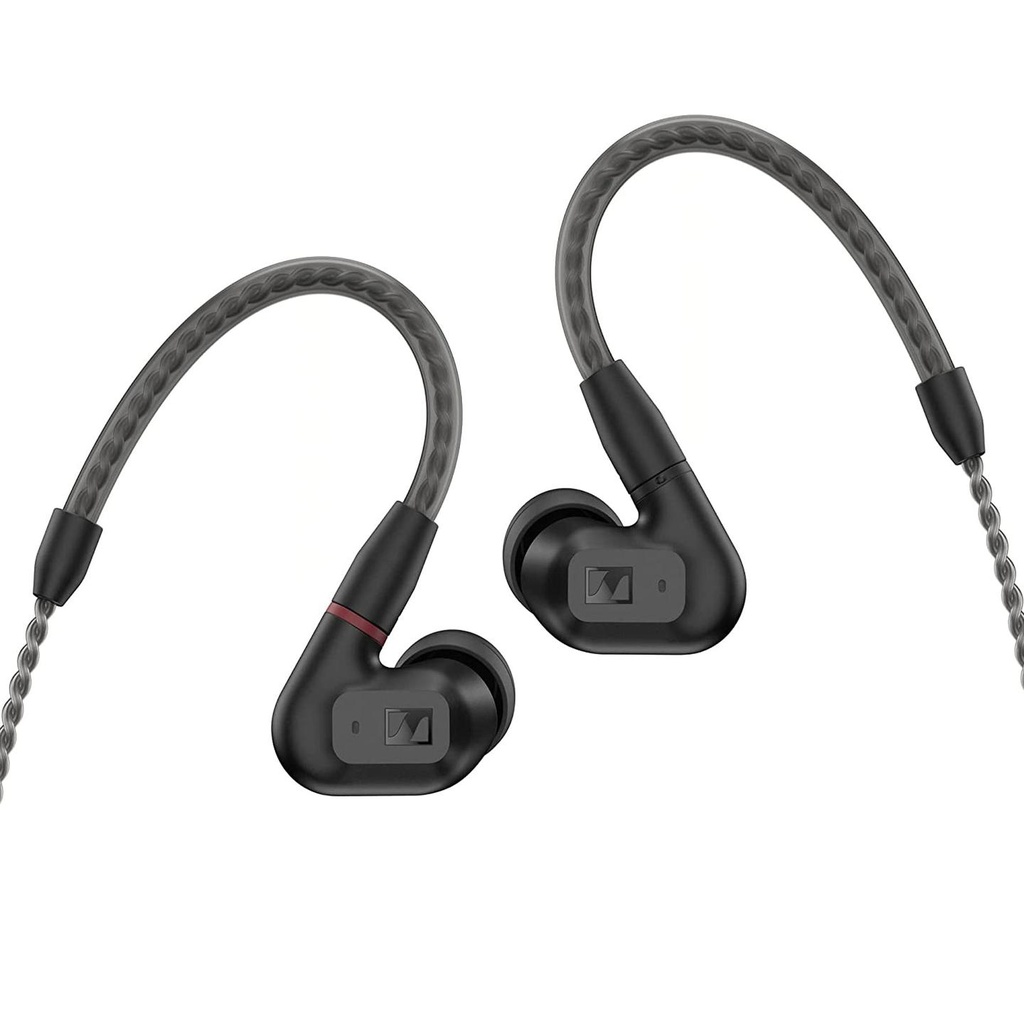 [9988] Sennheiser IE 200 Auricolari con filo e senza microfono, cavo trasparente, Nero