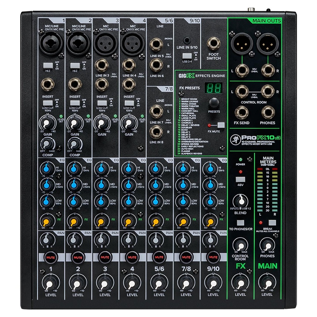 [9950] Mackie PROFX10V3 Mixer USB 10 Canali effetti professionali x live home recording