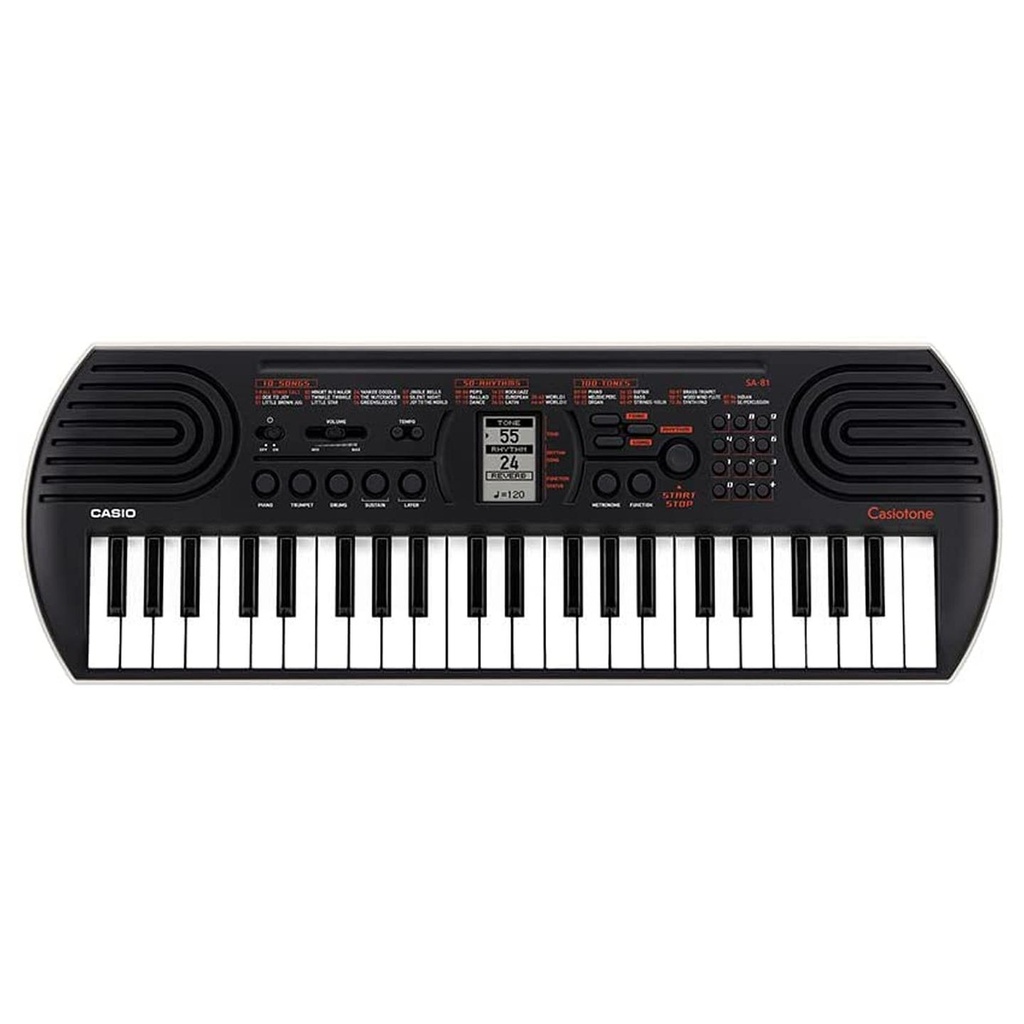 [9849] Casio SA-81 Casiotone Mini Tastiera 44 tasti 32 Note, Nera/Grigio Chiaro