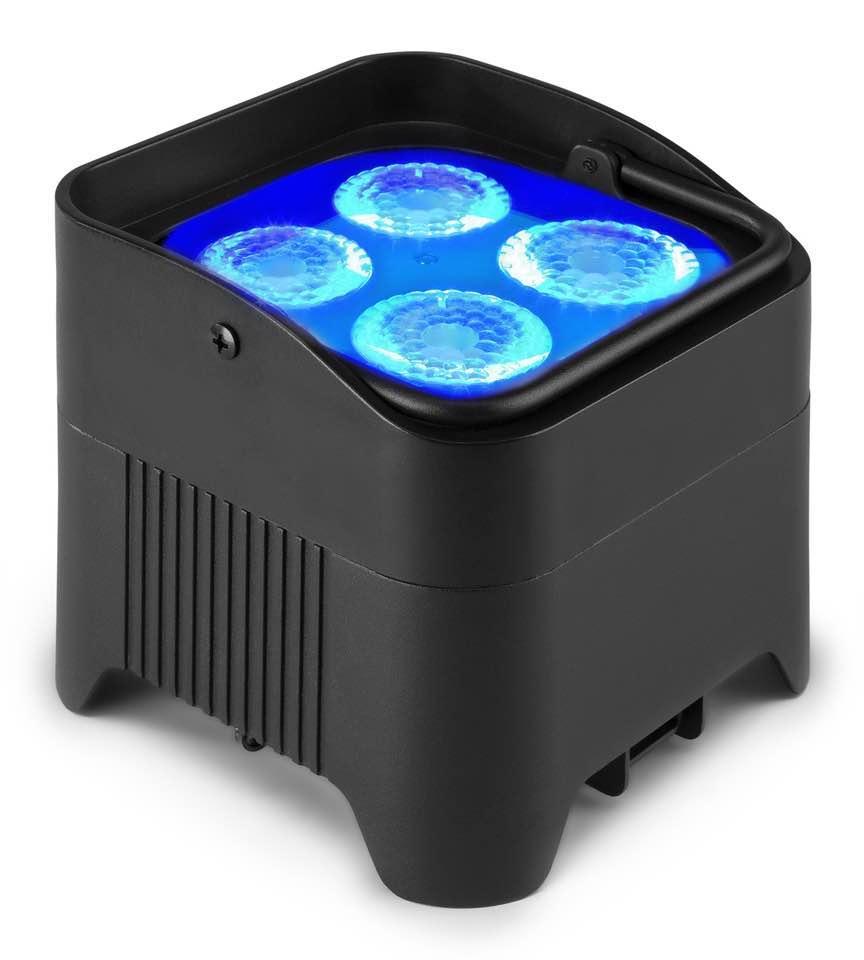 [9809] Beamz BBP94W Uplight Par 4x12W a batteria e ricevitore DMX wireless integrato