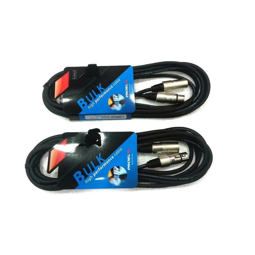 [9737] Proel BULK250LU1 Coppia Cavo audio Cannon XLR 3P Maschio a XLR 3F Femmina, 1mt