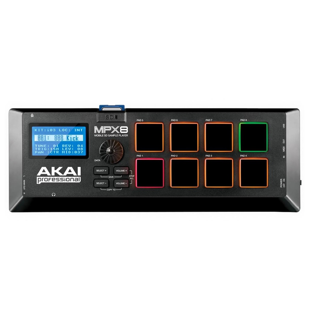 [7379] AKAI Professional MPX8 Campionatore MIDI Controller lettore SD card USB 8 Pad