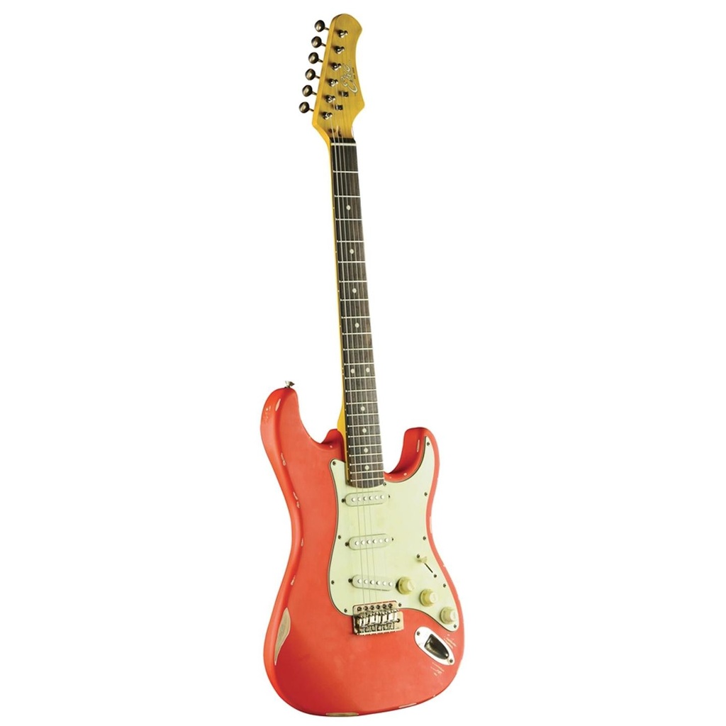 Eko S-300 Relic Fiesta Red Chitarra Elettrica serie Starter pickup Eko vintage