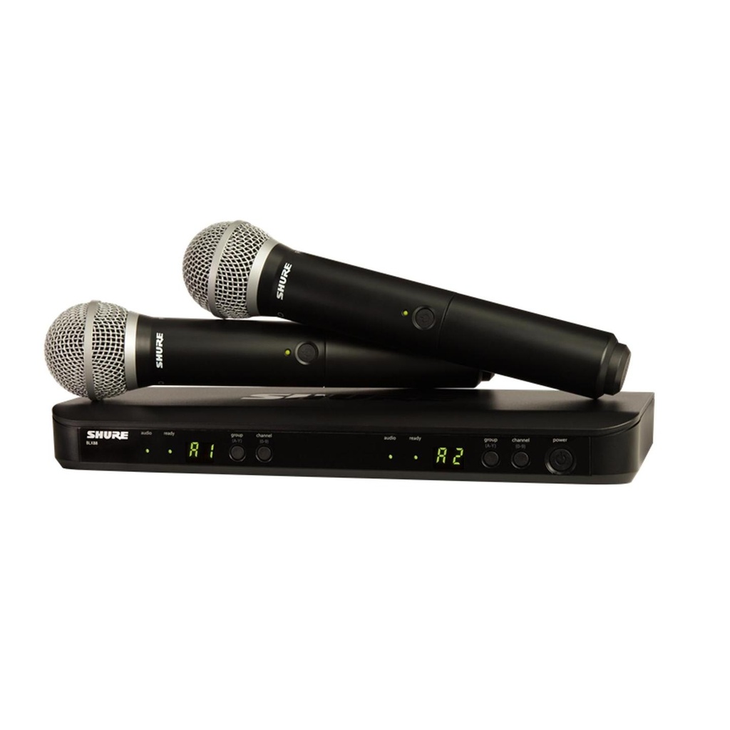 [9639] Shure BLX288E-PG58-M17 Sistema microfonico DUAL wireless con Microfoni Palmari PG58