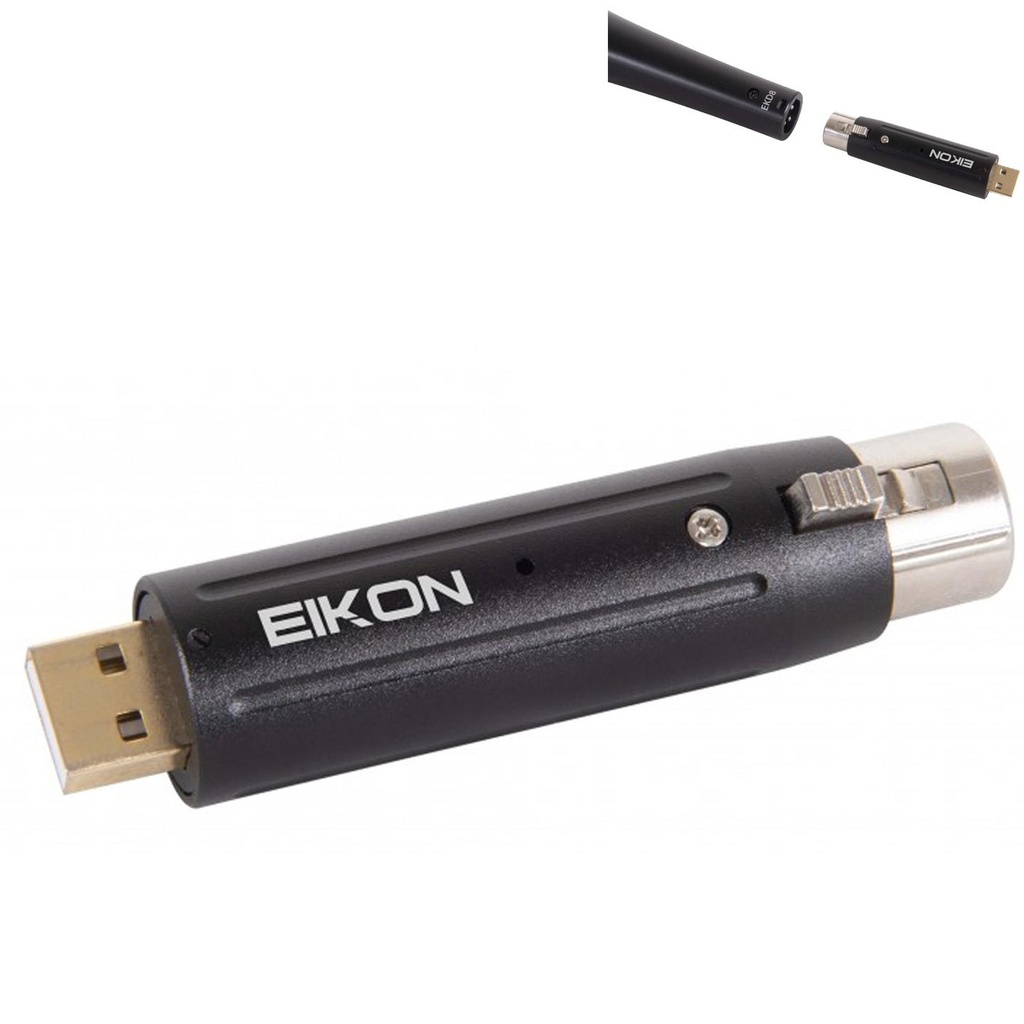 [7181] EIKON EKUSBX1 Adattatore Intefaccia Audio USB a Cannon XLR 3P Femmina Nero