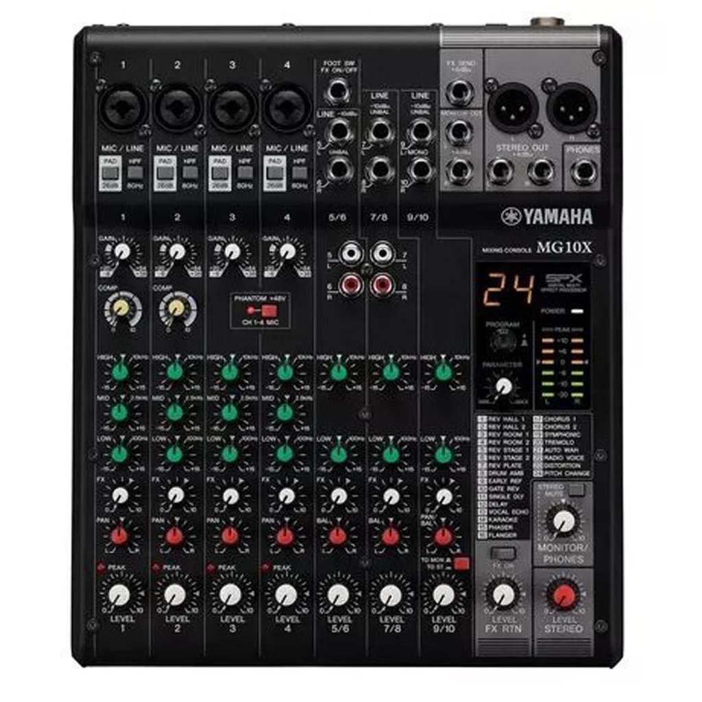 [9597] Yamaha MG10X CV Mixer professionale 10 canali 4 Mic effetti per live e karaoke