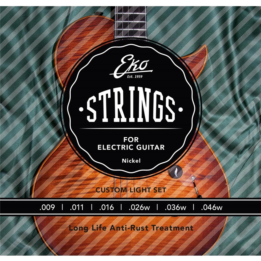 Eko 16100403 Corde Nickel per Chitarra elettrica set da 6 tensione .009-.046w