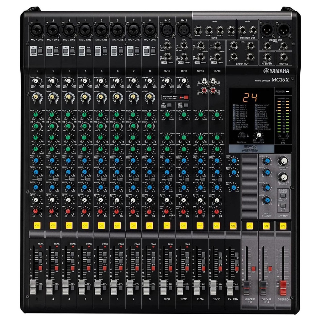 [9529] Yamaha MG16X CV Mixer professionale 16 canali 10 Mic con effetti x live karaoke