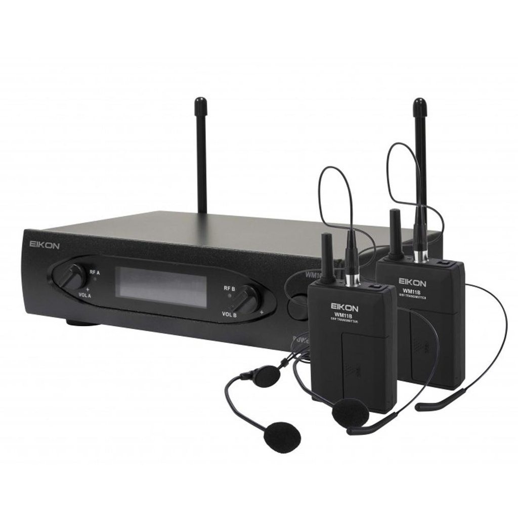 B-STOCK GARANTITO EIKON WM101DHV2 Radiomicrofono UHF 2Mic Archetto wirel.
