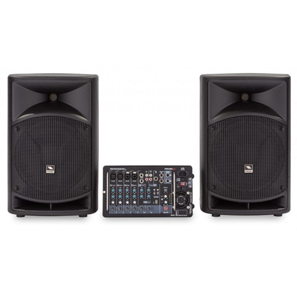 Proel FREEPASS10USB sistema audio portatile completo mp3 mixer 8 canali 500 watt