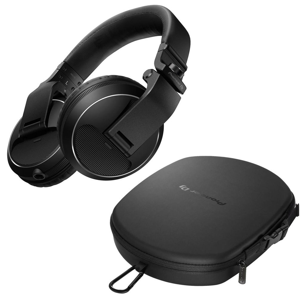 [8712] Pioneer Dj HDJ-X5-K Cuffia professionale x DJ Nera + HDJ-HC02 Custodia Trasporto