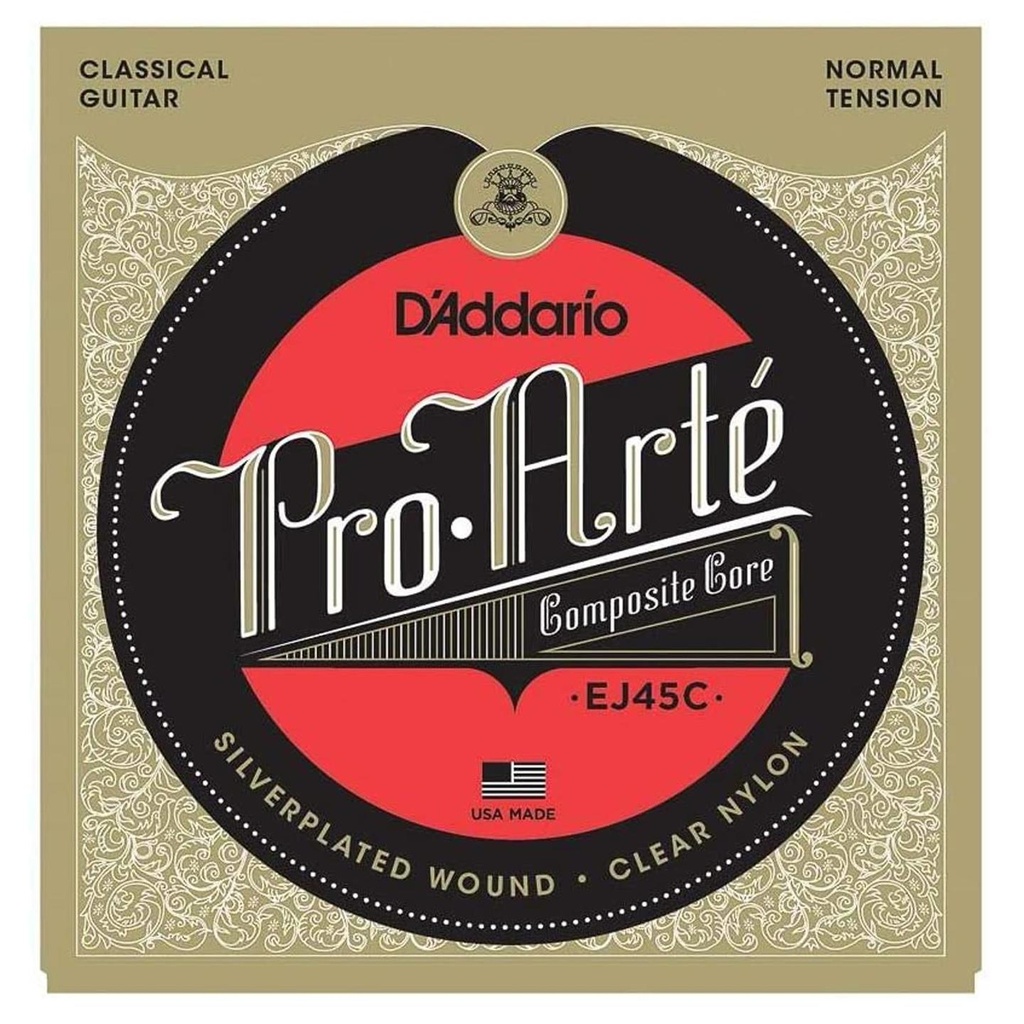 [9271] D'Addario EJ45C Pro Arté Normal Tension Silver Plated Corde Chitarra Classica