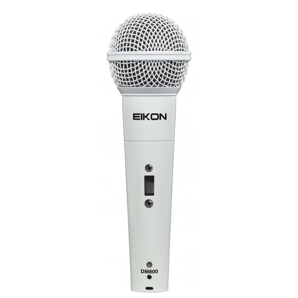 [9289] EIKON DM800WH Microfono Dinamico x Canto Voce Bianco + Cavo Cannon XLR M/F
