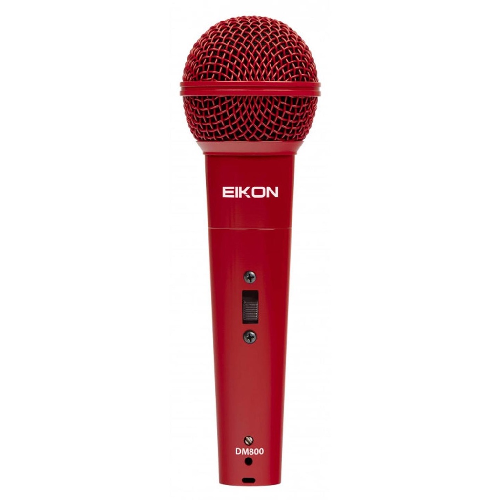 [9288] EIKON DM800RD Microfono Dinamico x Canto Voce, Rosso + Cavo Cannon XLR M/F