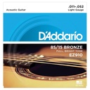 D'Addario EZ910 Light 11-52 Corde per Chitarra Acustica American Bronze