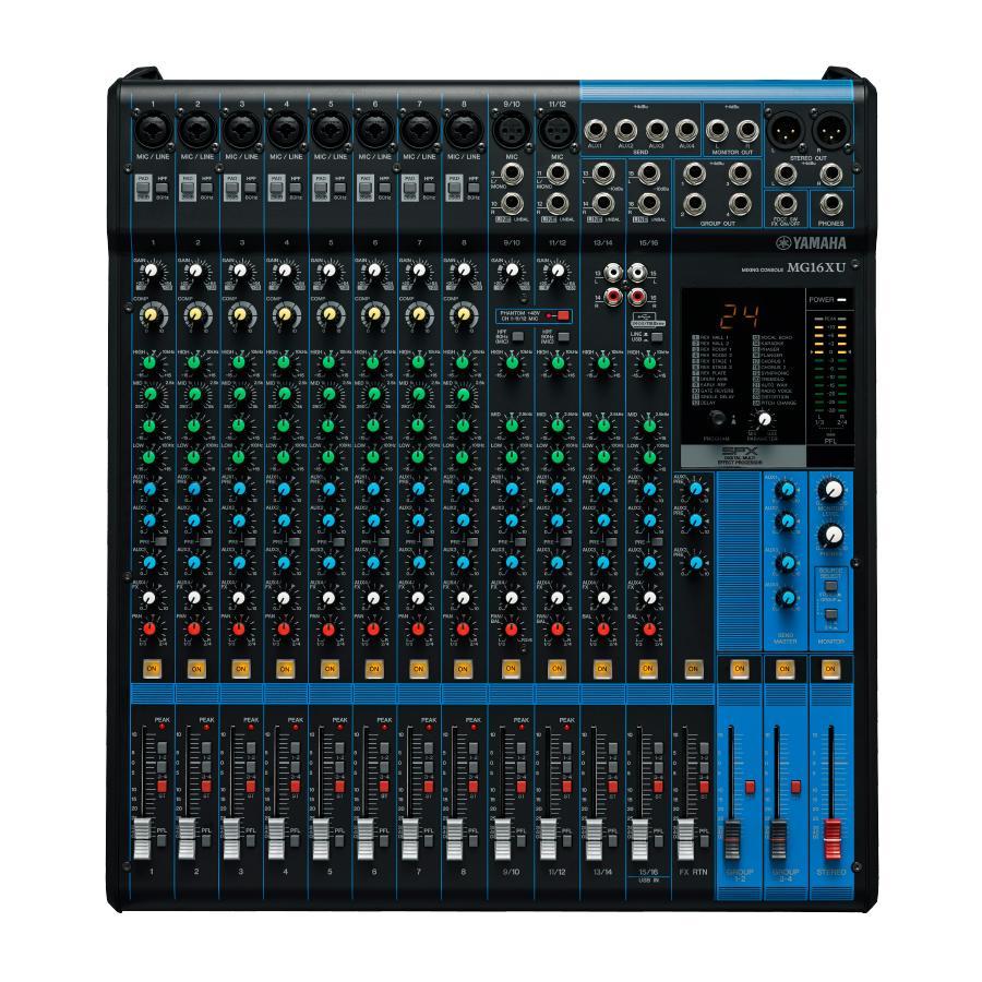 [5905] Yamaha MG16XU Mixer professionale 16 canali 10 Mic con effetti per live karaoke