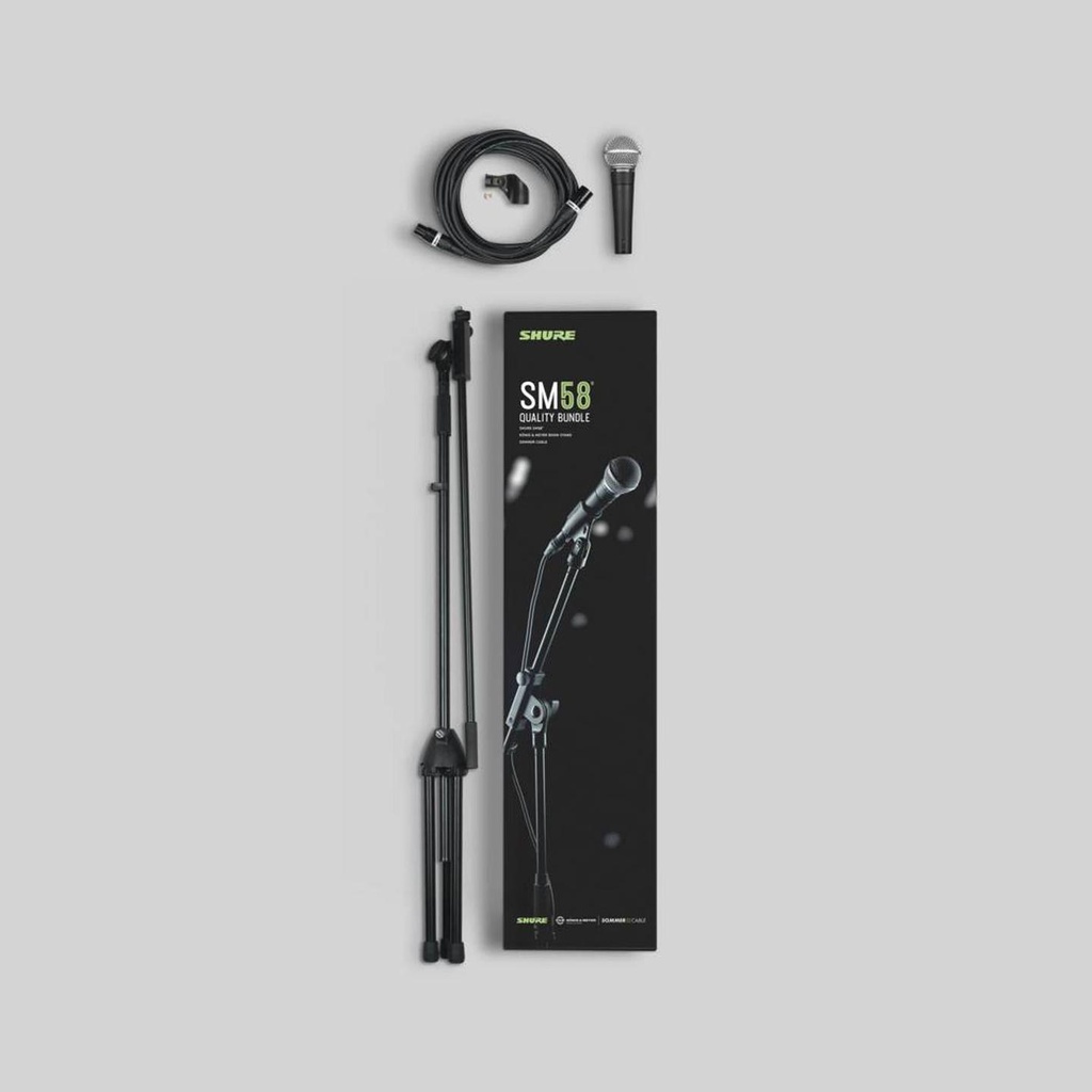 [7881] Shure SM58-KM-SOM Bundle con Microfono SM58 + Asta Konig & Meyer Cavo e Supporto