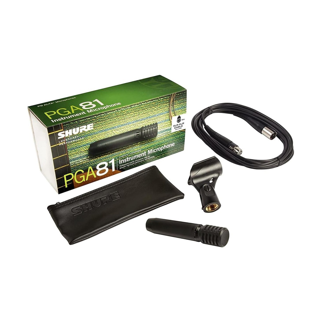 [7532] Shure PGA81-XLR Microfono Condensatore Strumenti + Cavo XLR + Astuccio Reggimic.