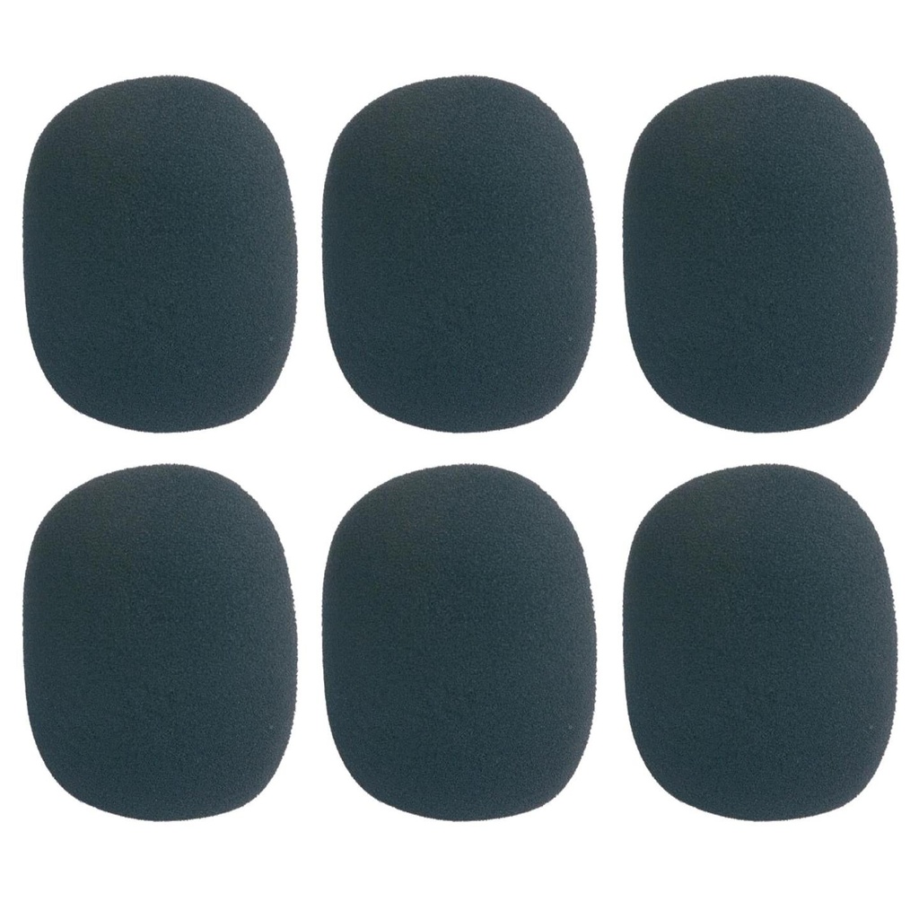 [4297] Proel WS6BK Set di numero 6 coperture universali in spugna nero per microfono