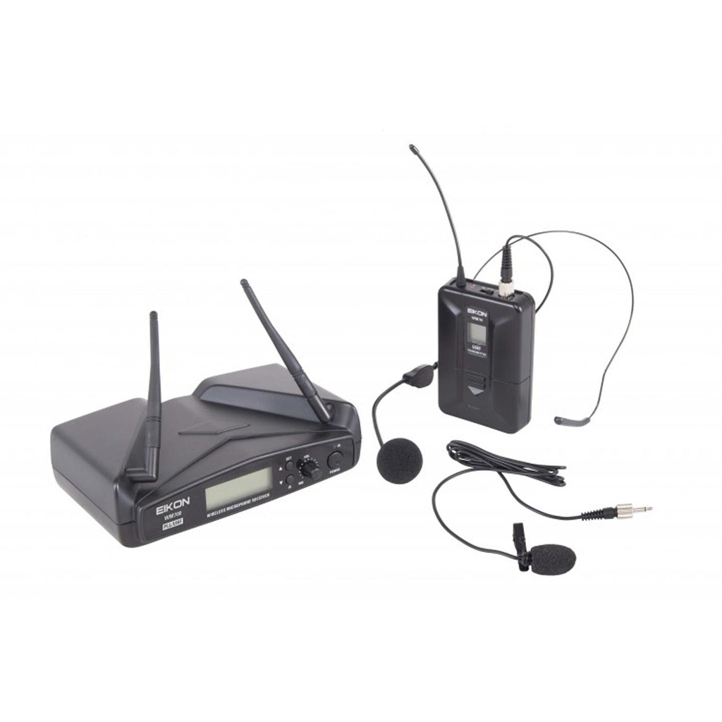 EIKON WM700H Microfono wireless archetto x karaoke canto live, Nero