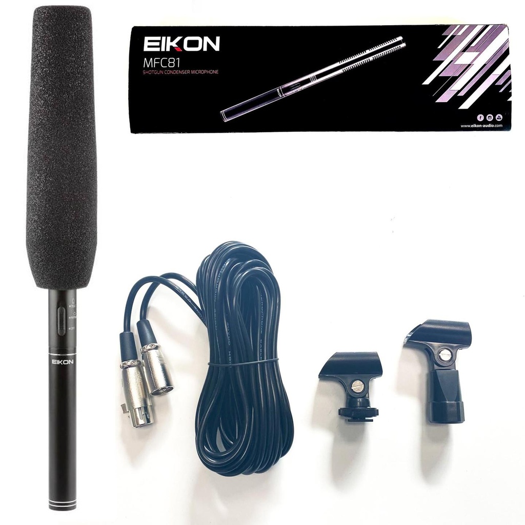 EIKON MFC81 Microfono professionale a canna di fucile condensatore, Nero