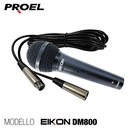 EIKON DM800 Microfono Dinamico x Voce Canto Karaoke + Cavo Cannon XLR 5mt.