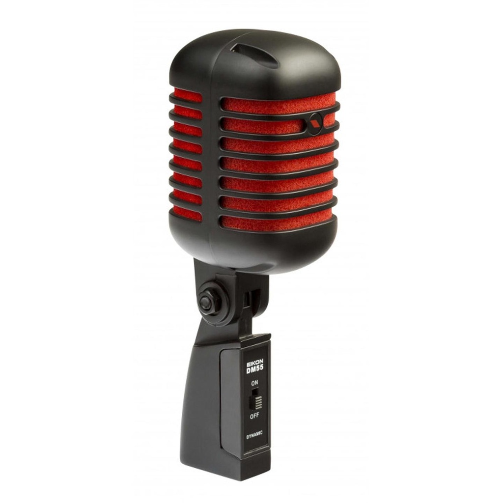 [8488] EIKON DM55V2RDBK Microfono Dinamico Professionale Vintage Ediz. Nero/Rosso