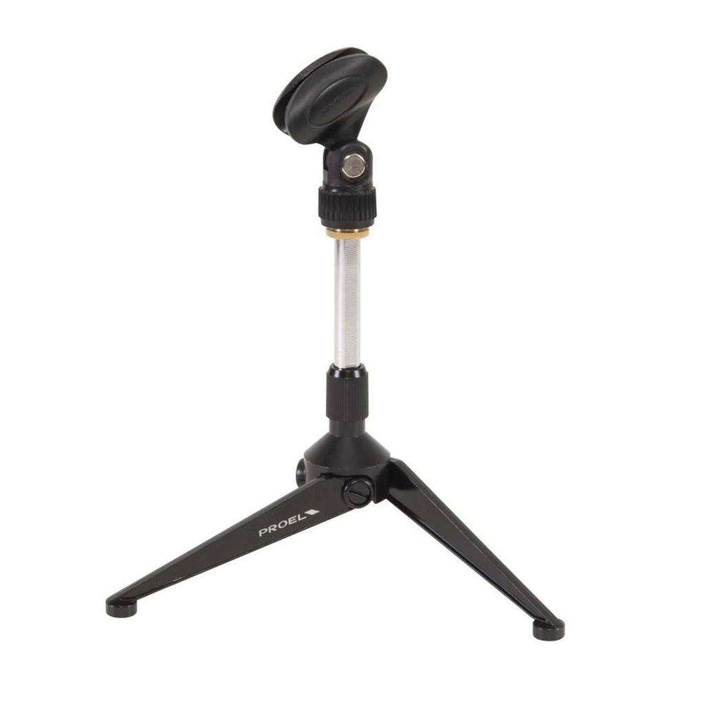 [4293] Proel DST60TL Base da tavolo supporto in metallo per microfono, Nero Opaco