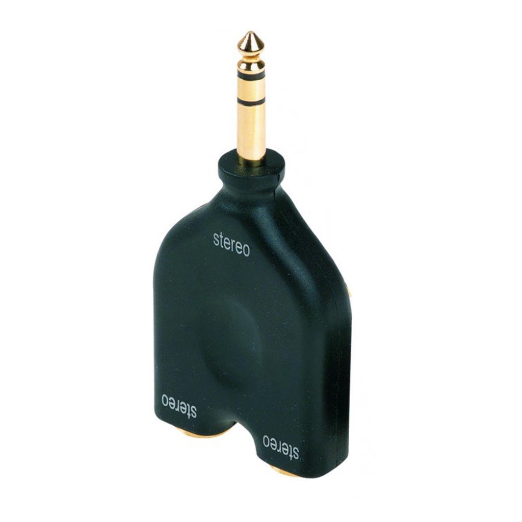 [5757] Proel DHPA170 Adattatore professionale Jack 6.3mm stereo a 2x presa 6.3mm stereo