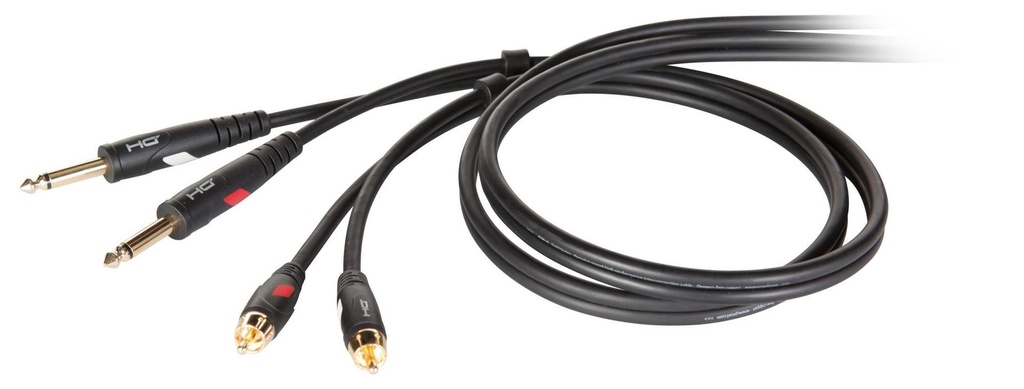 [4688] Proel DHG535LU3 Cavo professionale con connettori RCA e Jack 6.3 Mono 3 metri