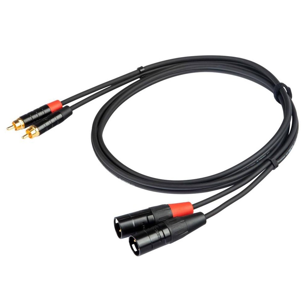[4215] Proel CHLP330LU3  Cavo STEREO 2 X spina RCA a 2 x spina volante XLR 3P Maschio