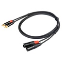 Proel CHLP330LU15 cavo STEREO connessioni 2x RCA a 2x Cannon XLR3P Maschio 1.5mt