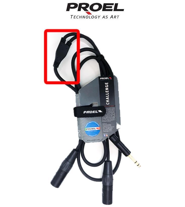 [5164] Proel CHLP325LU3 Cavo Y Jack Stereo 6.3 mm a 2 x Cannon XLR 3P Maschio 3m