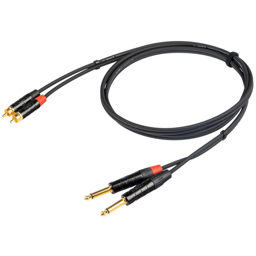 [4005] Proel CHLP310LU3 Cavo 2x Jack Mono 6.3mm a 2x spina RCA 3mt
