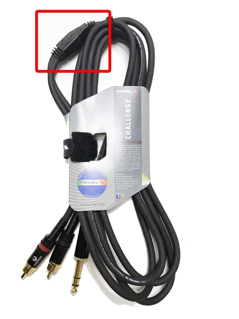 [5016] Proel CHLP300LU3 Cavo professionale nodo ad Y 2 x RCA a Jack Stereo 6.3mm 3mt.