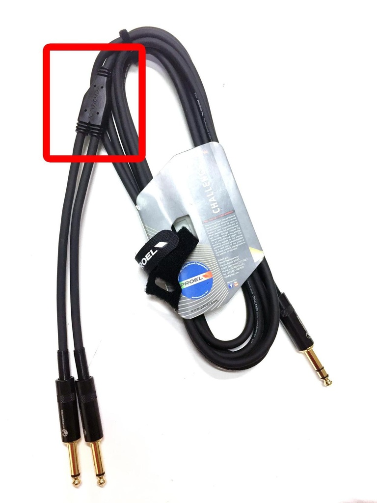 [4902] Proel CHLP210LU3 Cavo a Y jack Stereo 6.3 mm a 2 x jack Mono 6.3 mm 3mt.