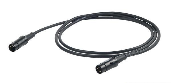 [4344] Proel CHL400LU5 Cavo professionale MIDI connessioni a 5P DIN da 5 mt., Nero
