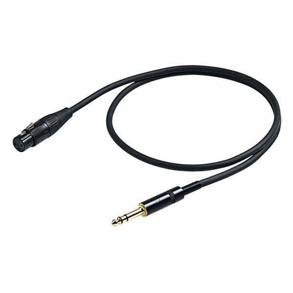 [7287] Proel CHL210LU2 Cavo Professionale Jack Stereo 6.3 a Cannon XLR 3P Femmina 2mt